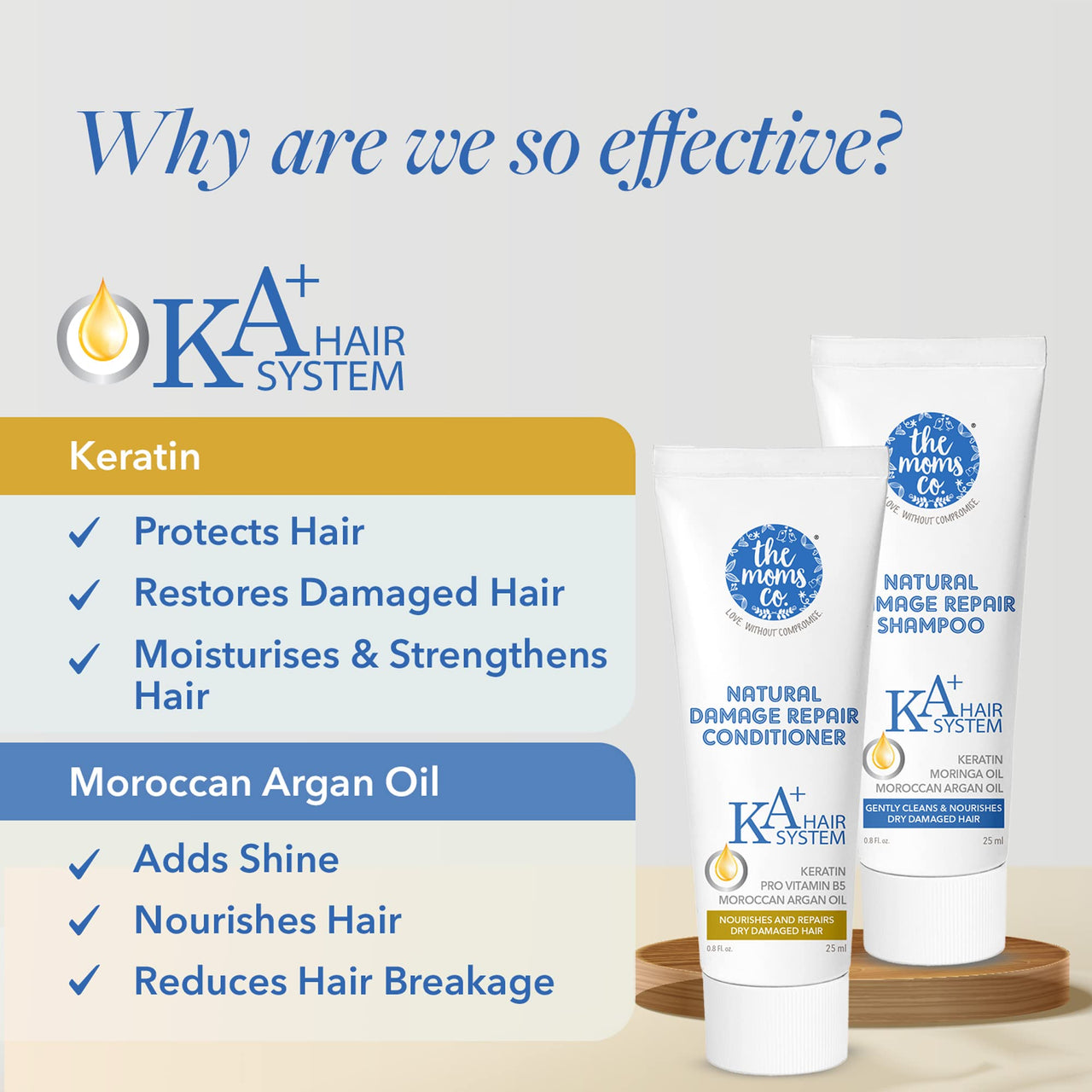 The Moms Co. Natural Damage Repair Shampoo | With Keratin & Moroccan Argan Oil | For Dry, Damaged hair 25 ml