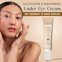 Glamveda Glutathione & Niacinamide Under Eye Cream for Dark Circles | Reduces Pigmentation, Puffiness, Wrinkles & Fine Lines | Winter Eye Care Cream for Hydration | For Women & Men 15gm
