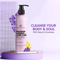 Botanic Hearth Bulgarian Lavender Body Wash with Ylang Ylang, Vitamin E & Sage Leaf | Calming Body Wash Shower Gel for Women and Men | Sulphate & Paraben Free | 245ml