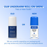 BELLAVITA Deo White Natural Underarm Roll On Deodorant for Men |Control Odour|Alcohol-Free| Antiperspirant for Long Lasting Freshness 50ml