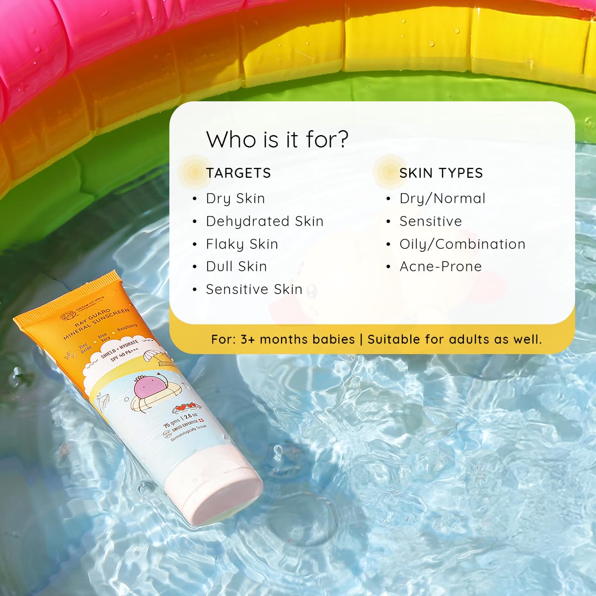 Little Rituals Mineral Baby & Kids SUNSCREEN Lotion Daily Use for Baby & Kids (0-15 years), SPF 40 PA+++ I No White Cast I UVA/UVB/IR + DIGITAL Wi-Fi & Bluelight Protection| Hypoallergenic| SWISS Technology | 75 gm