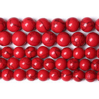45pcs 8mm Natural Stone Beads Red Turquoise Gemstone Round Loose Beads for Jewelry Making Crystal Energy Stone Healing Power DIY Bracelets Red Turquoise Beads