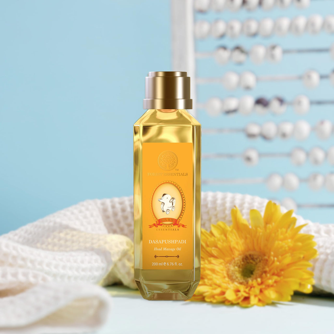 Forest Essentials Baby Head Massage Oil Dasapushpadi | Ayurvedic Baby Hair Oil For Hair Growth | 200 ml