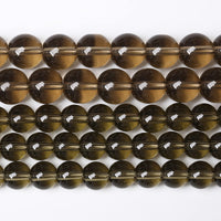 61PCS 6mm Smoky Crystal Quartz Glass Beads Natural Stone Round Loose Beads for Jewelry Making DIY Bracelet Necklace 15 Inch ,Energy Stone Healing Power (6mm, Smoky Quartz Glass)