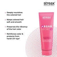 Streax Professional Argan Secret Conditioner | Hair Conditioner For Women Enriched With Argan Oil| Uv Filter For Color Protection | Retains Colour Upto 10 Weeks | 240Gm, (1 Count)