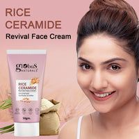 Globus Naturals Rice Ceramide Revival Face Cream, Enriched with Sunflower & Coffee, Ayurvedic Formula, Paraben Free, Gentle & Mild, Suitable For All Skin Types, 50 gm (Pack of 2)