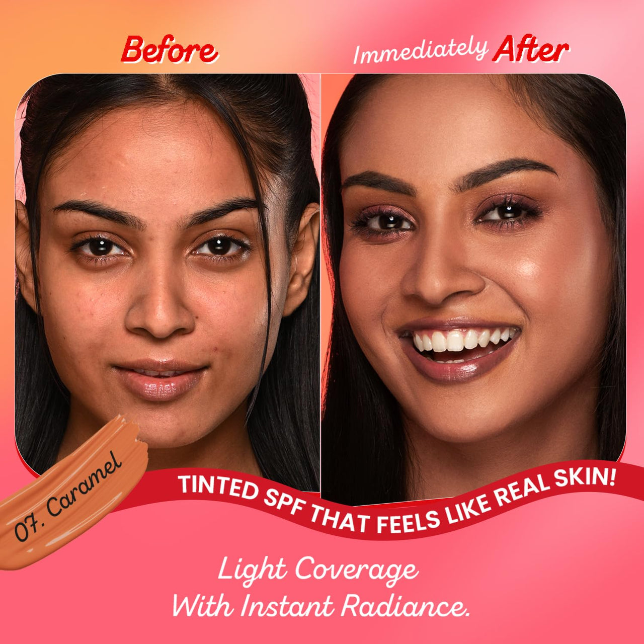 Dot & Key Strawberry Dew Tinted Sunscreen SPF 50+ Pa++++ - 07 Caramel | Protection Against UA/UB | Broad Spectrum, Water & Sweat resistant | For All Skin Types | 50ml