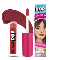 SUGAR POP Matte Lipcolour | Lasts Upto 8 hrs l Nude Lipstick for Women l Vitamin E Infused | Non-Drying, Smudge Proof, Long Lasting | 1.6ml - 18 Maple