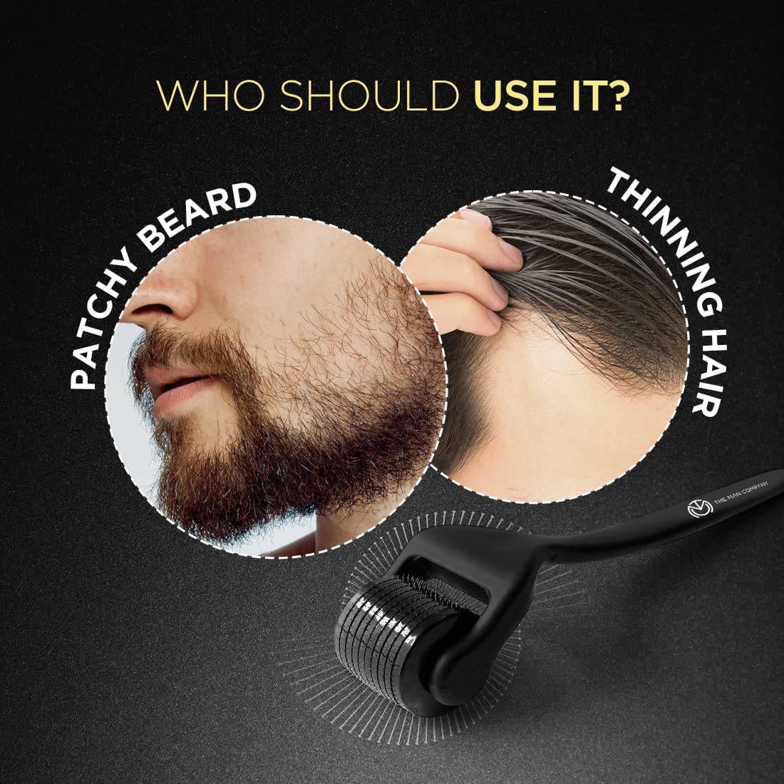 The Man Company Beard Booster Duo | Derma Roller + Beard Oil | Activates Hair Follicles | Accelerates Beard Growth, Fuller & Thicker Beard | Improves Patchy Beard