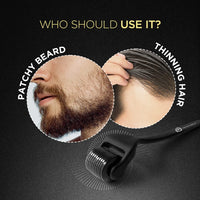 The Man Company Beard Booster Duo | Derma Roller + Beard Oil | Activates Hair Follicles | Accelerates Beard Growth, Fuller & Thicker Beard | Improves Patchy Beard