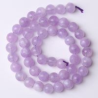 8mm 45pcs Natural Lavender Amethyst Beads Round Loose Gemstone Crystal Energy Healing Power Stone Beads for Jewelry Making DIY Bracelet 15 Inch 8mm