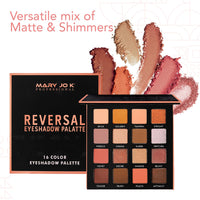 MARY JO K Reversal Eyeshadow Palette | 16 Blendable Matte & Shimmer Shades | Long-Lasting, Highly Pigmented Colors for Day & Night Looks | Smooth, Buildable Formula – 22g