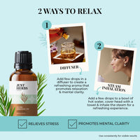 Just Herbs Tea Tree Steam 100% Pure Distilled Essential Oil for Hair | Skin | Fights Acne | Exfoliates Skin | Aromatherapy Relives Stress for Men and Women (10 ml)