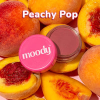 Moody Plush 3-in-1 Lip, Cheek & Eye Cream - Peachy Pop with Cacao Butter, Shea Butter & Jojoba Oil | Long Lasting | Paraben Free Lip Balm Moisturizer For All Skin Type, 5gm