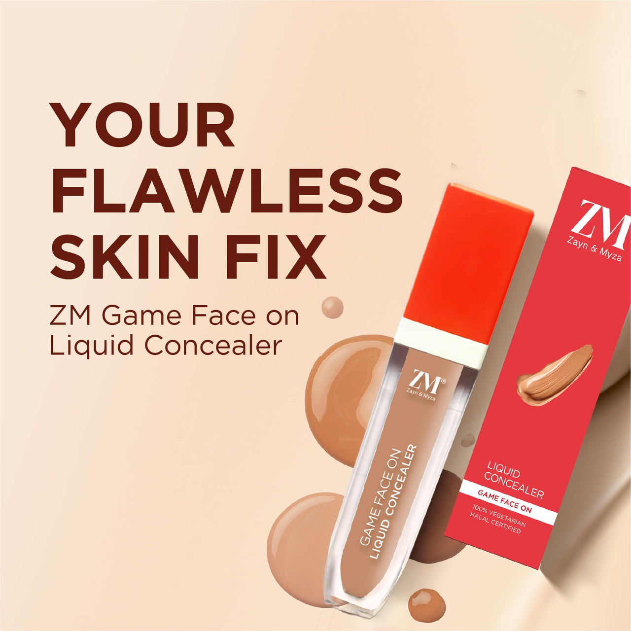 ZM Zayn & Myza Liquid Concealer for Face Makeup | Buildable Coverage | Easily Blendable | Conceals Dark Circles & Blemishes | Flawless Matte Finish, Sweatproof | Shade - Light, 6 ml