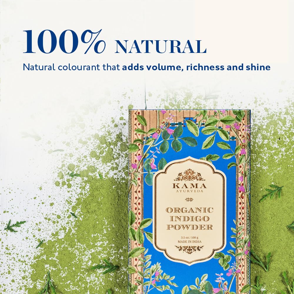Kama Ayurveda Organic Indigo Powder, 100g & Nalpamaradi Thailam Skin Brightening Treatment- 50 ml
