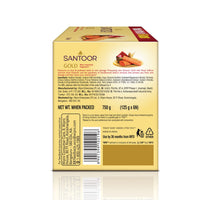 Santoor Gold Bathing Bar Soap with Kashmiri Saffron, Sandal & Sakura Extracts for Soft & Younger-Looking Skin| Gentle & Rich Lathering Formula with Refreshing Fragrance| For All Skin Types| 125g, Pack of 12