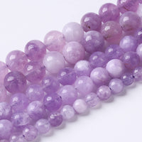 10mm 37pcs Natural Lavender Amethyst Beads Round Loose Gemstone Crystal Energy Healing Power Stone Beads for Jewelry Making DIY Bracelet 15 Inch 10mm