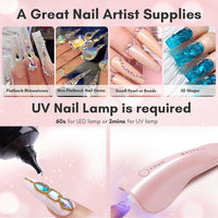 Bolt Bee Nail Rhinestone Glue Set - Gel Nail Glue for Rhinestones, 3D Art Design Super Strong Adhesive for Charm Gems Jewel Crystal Beads Diamonds 15g