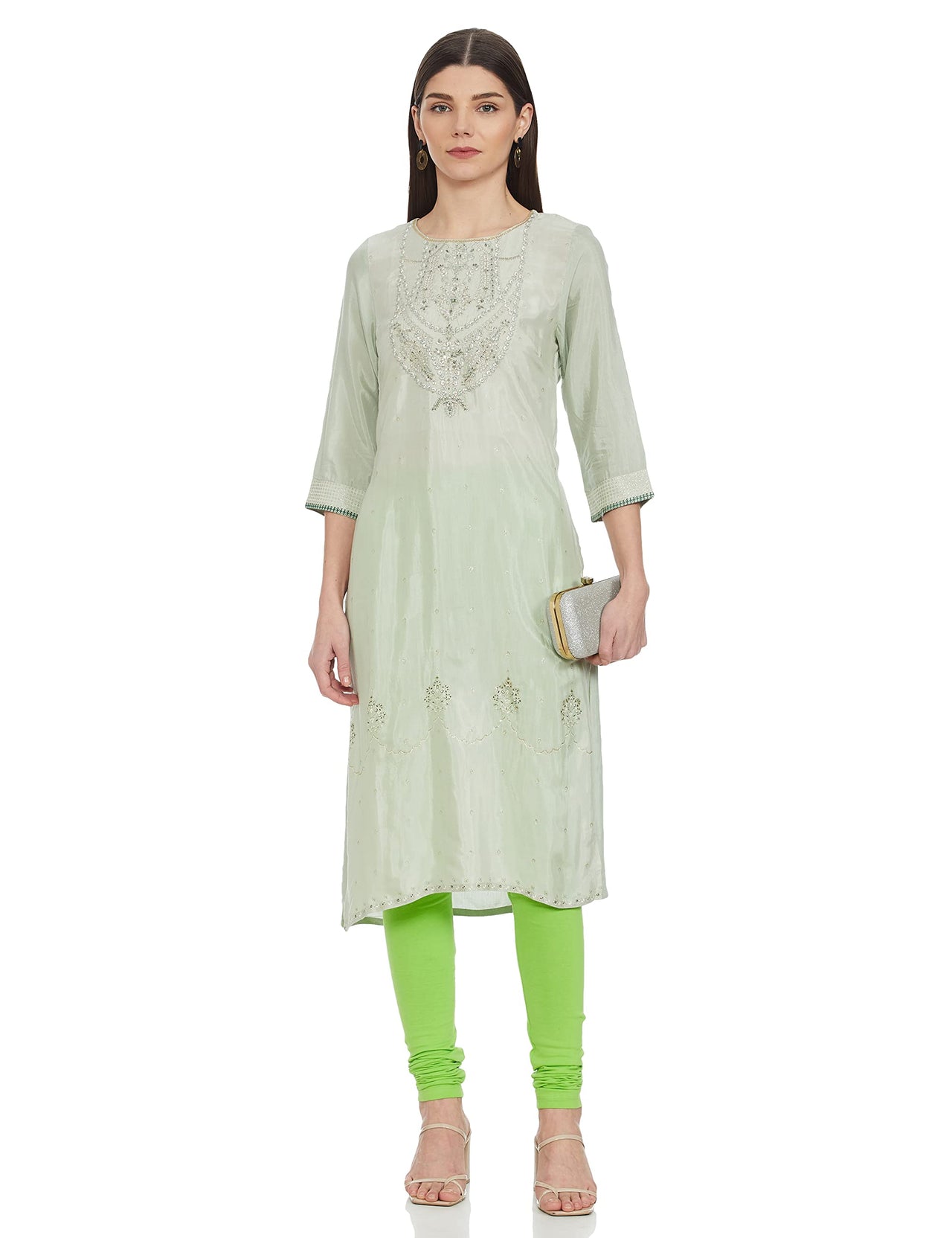W for Woman Women's  Viscose Straight Kurta
