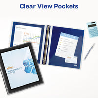 Avery Flexi-View 3 Ring Binder, 1.5 Inch Round Rings, 1 Navy Blue Binder (17638) 1.5