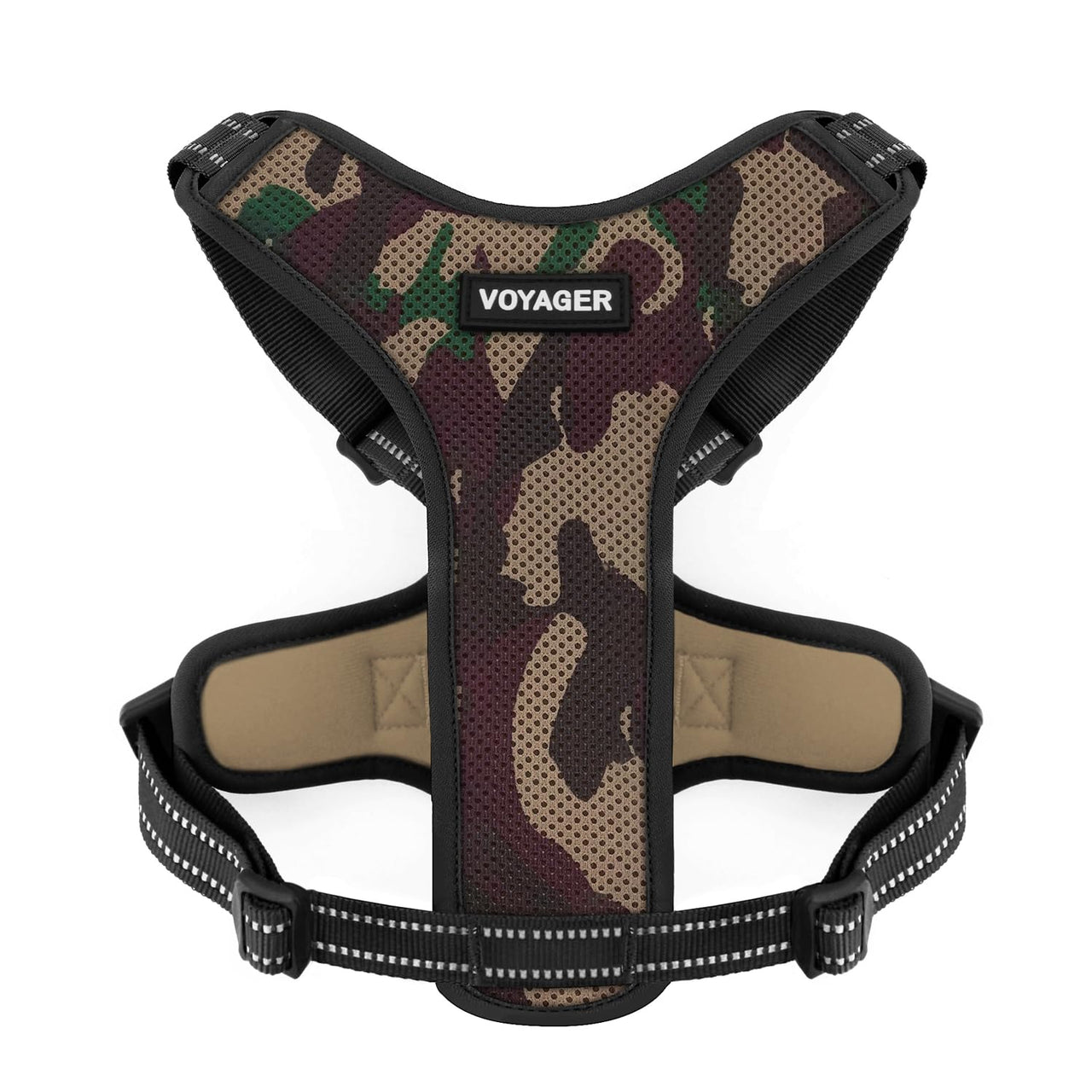 Air Frontier Mesh Dog Harness with Steel Leash D-Ring, Reflective Stitching, and Lightweight Breathable No-Pull Design, Adjustable Neck and Chest Straps for Small to Large Breeds - AMB, XS