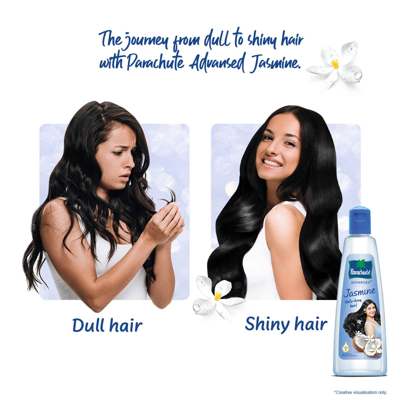 Parachute Advansed Jasmine Coconut Hair Oil With Vitamin-E For Healthy Shiny Hair, Non-sticky, 500ml (Pack of 2)