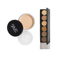 STARS COSMETICS Derma Series Foundation Color Palette & Translucent Powder, Matte Finish Long lasting Waterproof Face Makeup Cream Suitable For All Skin Types (DERMA PALETTE & BEIGE PEARL)