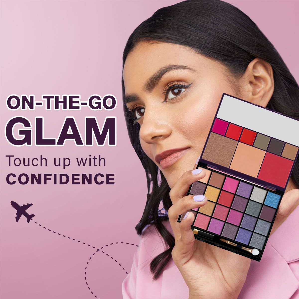 Hilary Rhoda The Collective Face Palette | 3 Cream Lip glosses | 3 Eyebrow Colours | Highlighter | Contour & Blush | 24 Eyeshadow | Highly Pigmented Face Palette | Blends Easily | 55g (Multi-2)