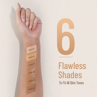 Swiss Beauty Airbrush Finish Lightweight Foundation | Full Coverage Blendable Foundation For Face Makeup |With Benefits Of Hyaluronic Acid, Aloevera And Vitamin E | 30Ml | Shade- 06 Warm Sun