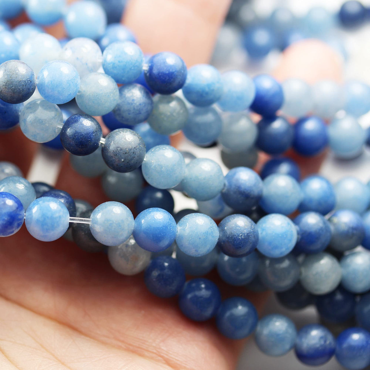 Crystal Beads for Making Jewelry Energy Healing Crystals Jewelry Chakra Crystal Jewerly Beading Supplies Blue Aventurine 6mm 15.5inch About 58-60 Beads