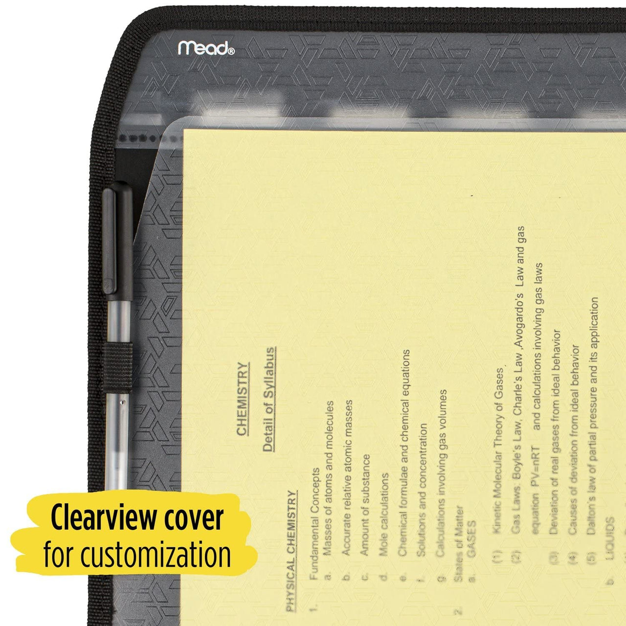 Five Star 7 Pocket Expanding File Organizer, Plastic Expandable File Folders with Customizable Tabs & Clear Cover, Holds 11" x 8-1/2", Zipper Closure, Black (72709)