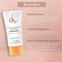 O3+ Radiance Skincare Combo With Bridal Facial Kit Oxygenating Glow Skin 81g,Bridal Radiance Facewash 75g & Sunscreen 75g