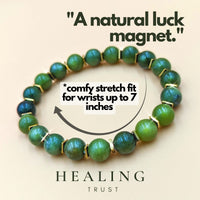[Healing Trust] Green Jade Bracelet for Men Women Entrepreneur Business Luck, MONEY ATTRACTION Chakra Bracelets for Women, Bead Bracelets for Women, Maximum Money Wealth Abundance Bracelet, Prosperity Good Luck Feng Shui, Jade Bracelet Goals Manifestat...