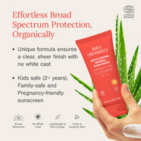 Juicy Chemistry Moisturising Mineral Sunscreen SPF 40, 50 g | Broad Spectrum UVA/UVB Protection & PA++++, No White Cast, Light Weight, Non-greasy & Moisturising | Kids & Pregnancy Safe