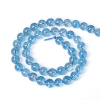 10mm 38pcs Blue Topaz Crystal Quartz Natural Stone Beads Energy Stone Healing Power Loose Beads for Jewelry Making DIY Bracelet Necklace Earrings Blue Crystal 10mm