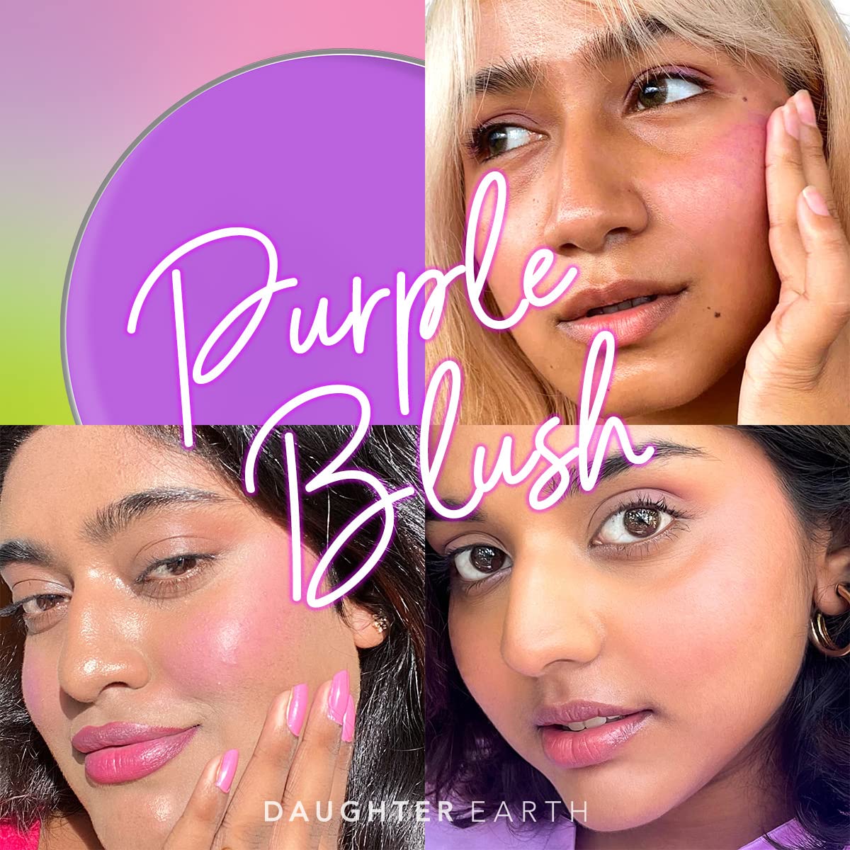 DAUGHTER EARTH Purple Blush With Java Plum + Vitamin E | Vegan Plant Based With UV Protection | Long Lasting Easy To Blend Weightless Texture Feels Silky & Smooth | For All Skin Tones | 4.5 gm