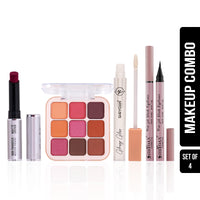 SHRYOAN Makeup Combo Set | Matte Lipstick, Eye-Liner, Lip Gloss & Eyeshadow Combo Kit | Long Lasting, For All Skin Types | 100% Vegan & Cruelty-Free (4 Items Makeup Combo in the One Set)