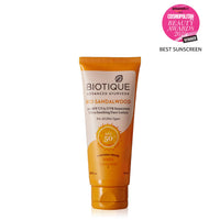 Biotique Bio Sandalwood Sunscreen Ultra Soothing Face Lotion For Combination Skin, Spf 50+, 50Ml And Bio Honey Water Clarifying Toner, 120Ml, Pack Of 1