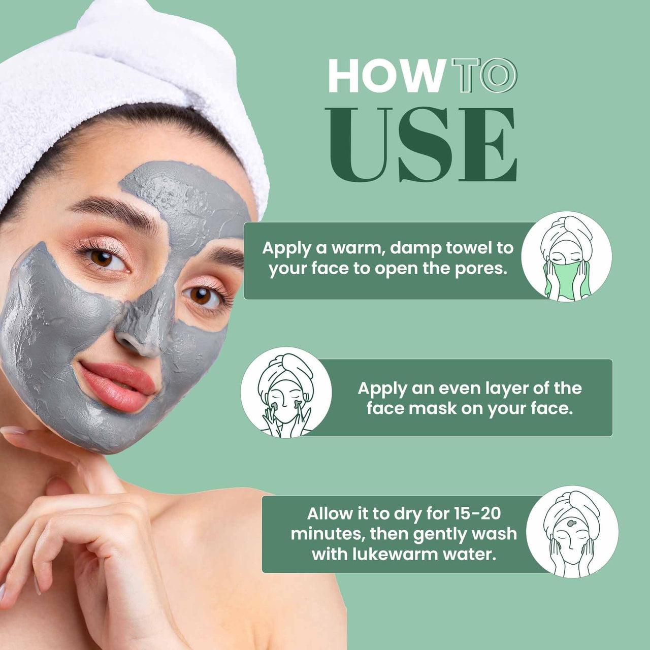 WildOak Activated Charcoal Clay Face Mask | Removes Excess Oil & Detox | De-Tan & Anti-Acne | Fights Pigmentation, Wrinkles & Blackheads | Skin Brightening Face Pack | 100g