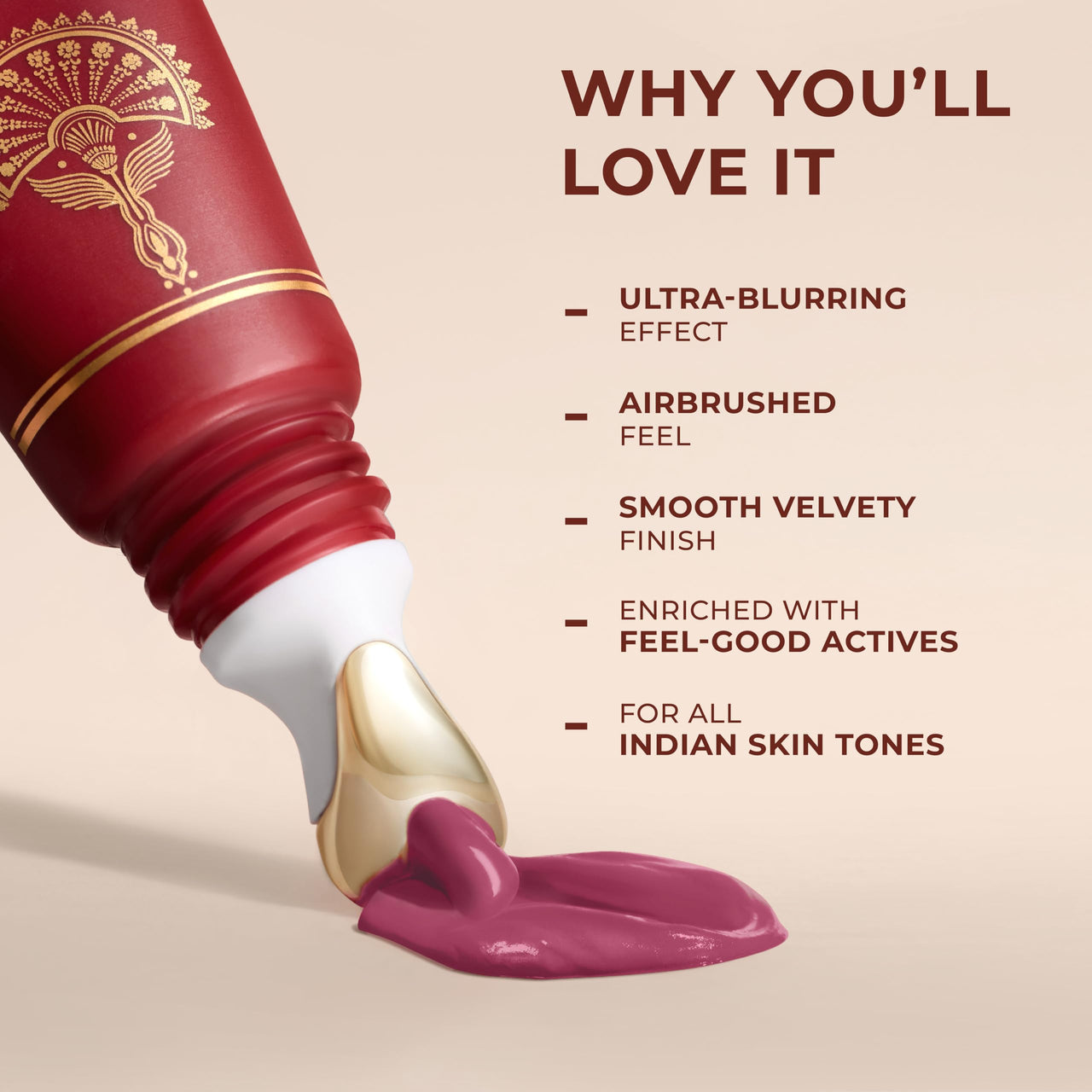 LoveChild Masaba Blurring Lip Tint, Not Nude (Pink), Lightweight, Velvety Matte Finish, Hydrating Lip Color with Hyaluronic Acid, Squalane & Shea Butter, For All Indian Skin Tones, 8ml