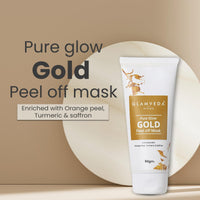 Glamveda Pure Glow Gold Peel Off Mask Enriched With Orange Peel | Anti-ageing & Deep Pore Cleansing | All Skin Types | 60g Pack of 1