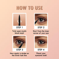 OG BEAUTY Mystic Black Kajal | Waterproof & Smudge-Proof | Intense Long-Lasting Eye Liner | Enriched with Vitamin E & Castor Oil