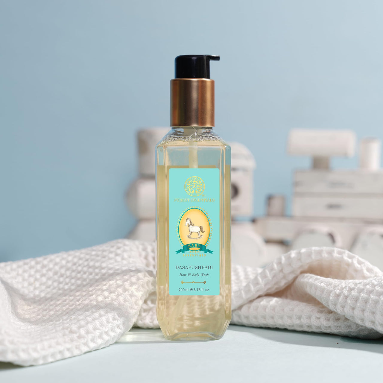 Forest Essentials Baby Hair & Body Wash Dasapushpadi | Gentle Skin & Hair Cleanser for Baby | 200 ml