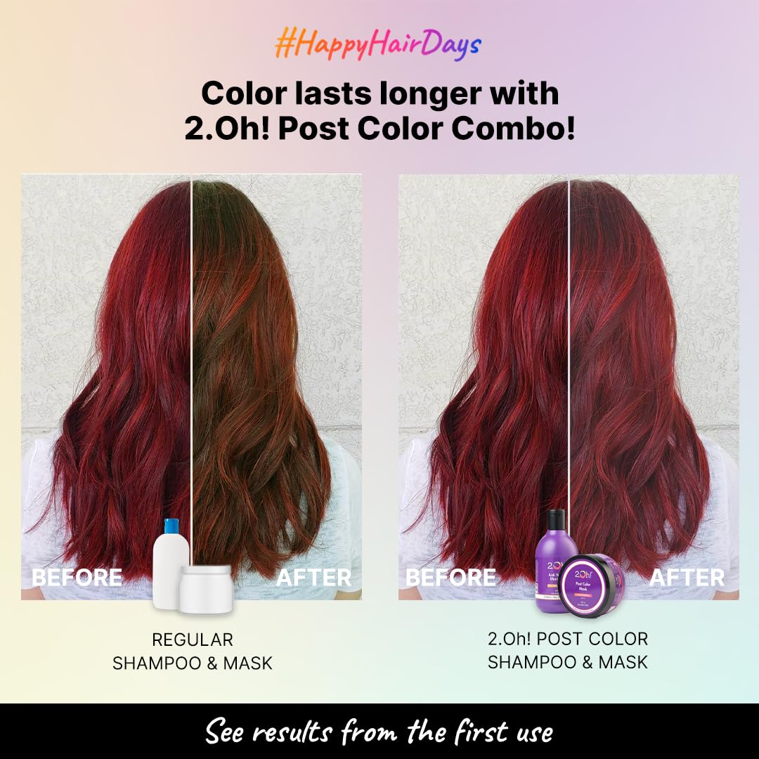 2.Oh! Italian Post Color Combo with Color Protect Complex | Colour Protect Shampoo + Hair Mask for Coloured Hair | Daily Use Shampoo and Mask with pH 4.5 | Ideal for Color Treated Hair | Women and Men