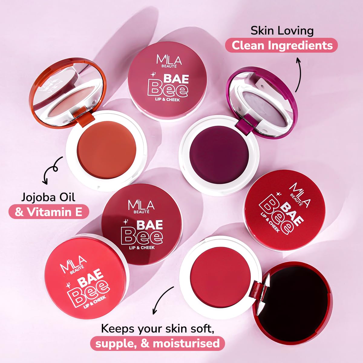 Mila Beaute BaeBee Lip & Cheek Tint I Creamy Formula, Matte Finish I Long Lasting I With Jojoba Oil (03 Burnt Rose)