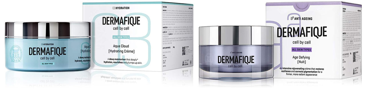 Dermafique Age Defying Nuit Night Cream for All Skin Types Dermatologist Tested Anti-ageing Crème & Aqua Cloud Hydrating Crème for All Skin Types Dermatologist Tested Face and Body Cream