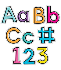 Carson Dellosa 219-Piece 4 Inch Kind Vibes Colorful Cutout Letters for Bulletin Boards, Numbers, Punctuation & Symbols, Bright and Colorful Bulletin Board Letters, Classroom Letters for Bulletin Board