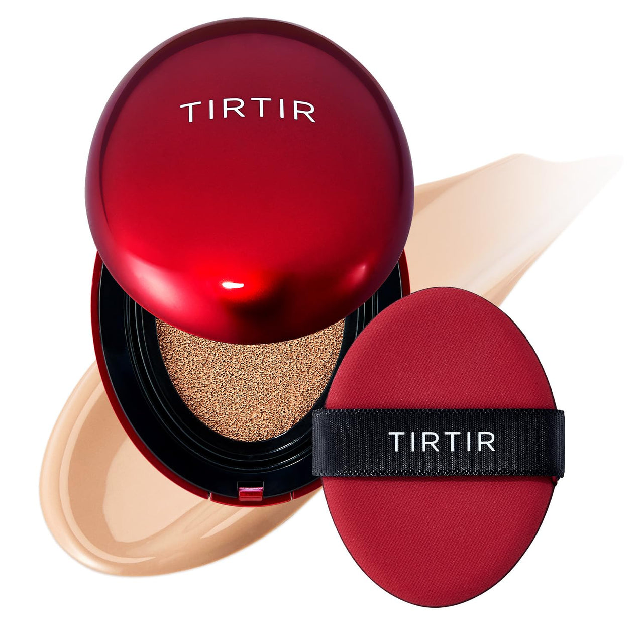 TIRTIR Mask Fit Red Cushion Foundation, Full coverage, Skin fit, Satin Glow Finish, Korean Cushion Foundation #24N LATTE, 18g