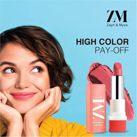 ZM Zayn & Myza Makeup Combo | Rich Matte Lipstick(Fashionista), Liquid Foundation(Beige) & Blink It Gel kajal(Black) (3 Items in the set)